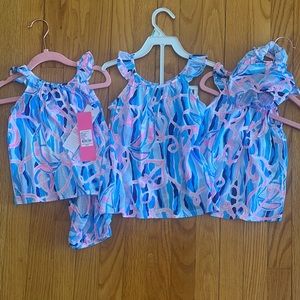 Lilly Pulitzer baby shireen skim blue reel nauti dress 4th of July
